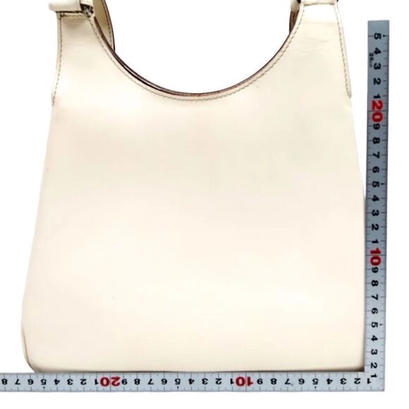 CELINE OFF WHITE LEATHER SHOULDER HOBO TOTE HAND BAG - Picture 7 of 12